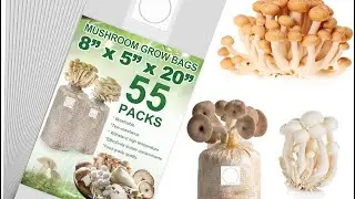 REMIAWY Mushroom Grow Bags, 55 Pack Extra Thick 6 Mil Polypropylene Mushroom Spawn Bag