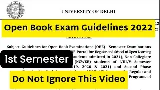 Du Sol Open book exam Guidelines March 2022 | 1st semester OBE Exam 2022 | Sarkari Result