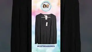 Draper's & Damon's Black Beaded Sweater Set, Size PM, NWT