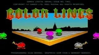 Color lines gameplay (PC Game, 1992)