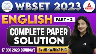 WB SET English Question Paper 2023 | WB SET English Classes #2 by Aishwarya Puri
