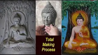 Clay buddha wall art making process | Clay Buddha Relief art | Art Tech