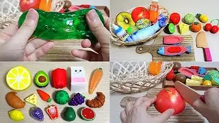 Relaxing Cutting Fruits & Vegetables ☆Squishy,slime.Long Summary video for adults ASMR 2