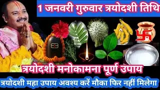 1 जनवरी गुरुवार त्रयोदशी साल का पहला महत्त्व पूर्ण दिन मनोकामना पूर्ण #upay#pradeep mishra ji#katha