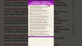 Flight Attendant Interview Questions and Answers | Flight Attendant Job Interview