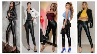 High quality leather latex high waisted skin tight pants//leather latex leggings