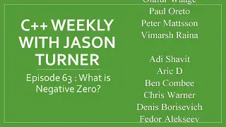 C++ Weekly - Ep 63 - What is Negative Zero?