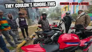Public Reactions Went Crazy When These 3 Bikes Stopped Together 😳