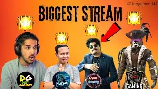 Free Fire Max  Biggest Live Stream Total Gaming Gyan Gaming Desi Gamer and Tonde Gamer with Uno || F