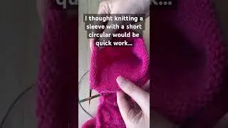 Stuck on sleeve island - knitter POV #knit #wip #crafting #knitting mohair sweater