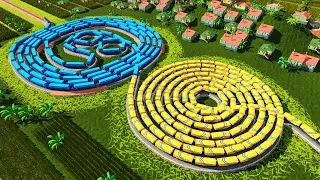 Unique Extreme Double Spiral Railway Track Twisting & Oval🚦Rotating And Shaking Train