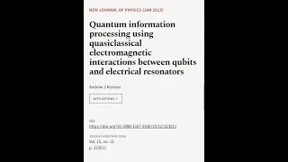 Quantum information processing using quasiclassical electromagnetic interactions betw... | RTCL.TV