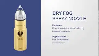 Dry fog nozzle wide angle