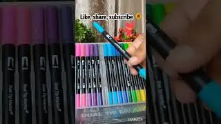 Dual tip brush pen 🖊(good  for beginners) #youtubeshorts #drawing @Creativekarishma