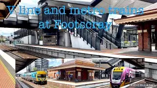 Trains at Footscray railway station