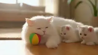 Cute Cat Family Fun | Kittens vs Ball Challenge