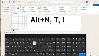 Shortcut key to create table in word