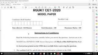 RGUKT AP CET 2020- Apply mode -Telugu