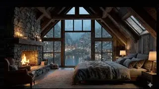 Cozy Rainy Evening by the Fireplace 🌧️🔥 | Relax, Study, Sleep