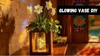 DIY Wooden & Glass Vase With LED Fairy Lights | Silent Woodworking Tutorial