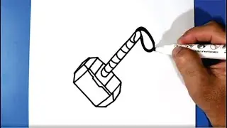 HOW TO DRAW THOR HAMMER Step by step