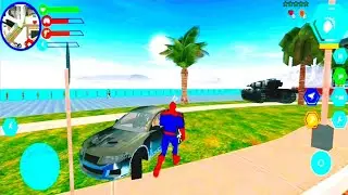 Spiderman Steals a Silver Supercar &ndash;Spider Rope Hero Man Gameplay #6