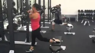 Barbell Rear foot elevated split squat front loaded @ProSport STACK Laguna Hills