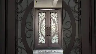 GID Wrought Iron Double Door With Custom Glass Finish