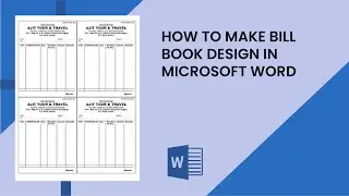How to make bill book design in Microsoft word