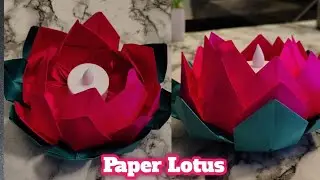 Beautiful paper lotus making #paperlotus #papercraft  #lotusmaking #papercraft 