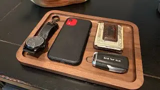 Men's Walnut Wood Valet Tray. Gifts for Him. #amazon #madeinusa #nightstand