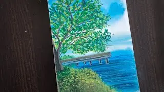 PAINT WITH ME✨️#landscapedrawing #naturelandscape #landscapepainting #acrylicscenery #easypanting