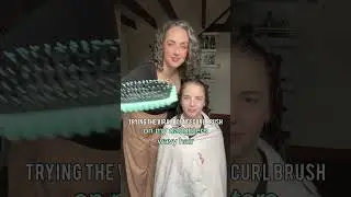 Trying the viral Bouncecurl brush on my daughters wavy hair #bouncecurl #wavyhair #wavyhairroutine