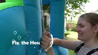 Costway Inflatable Water Slide Kids Bounce House with Water Cannons and Hose without Blower