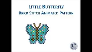 Brick Stitch Little Butterfly Pattern. Complete Bead Graph With Animation