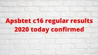 Ap sbtet c16 regular results || apsbtet latest news || apsbtet results