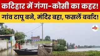 Bihar Flood: Katihar में गंगा-कोसी का कहर, गांव बने टापू, मंदिर बहा, फसलें बर्बाद | Bihar News Today