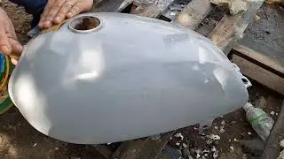 How to repaint fuel tank (step by step) /glossy black / using samurai paint