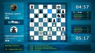 Chess Game Analysis: AgentJuggernaut - Biswajit gayen, 0-1 (By ChessFriends.com)
