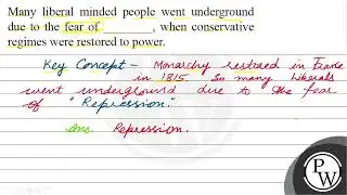 Many liberal minded people went underground due to the fear of when...