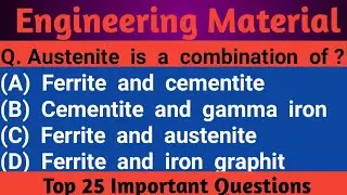 Top 25 Important Engineering Material Objective Questions And Answer  || SSC JE || RRB JE ||