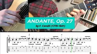 Carulli - Andante, Op. 27 - Guitar Tutorial + TAB