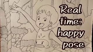 Sketch ART: anime scene pose and scenario adapted from pinterest
