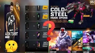 FREE FIRE NEW cold steel mod open✓and alok t-shirt event start now