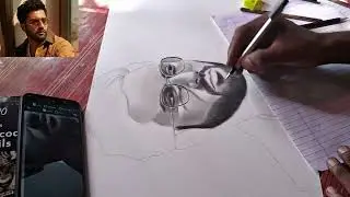 Actors Vicky kaushal,shading tutorial    || face drawing with charcoal pencil