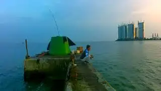 Mancing di Green bay Pluit spot mancing Jakarta Utara. #campfishing #sunrise