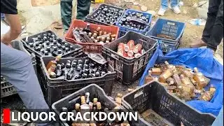 Hundreds of liquor bottles recovered from slum dwellers in Shopian