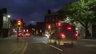 Night Drive On College Street, Deansway, Bridge Street & New Road, Worcester, Worcestershire England