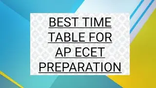 BEST TIME TABLE FOR AP ECET 2021 PREPARATION || #APECET #APECETPREPARATION #APECETSTRATEGY