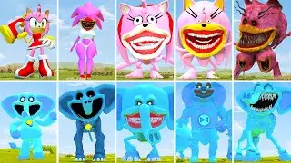 ALL NEW SONIC PINK VS SHADOW TAPES PINK VS ALL NEW POPPY3 VS BUBBA GOLEM ELEPHANT in GARRY'S MOD !!!